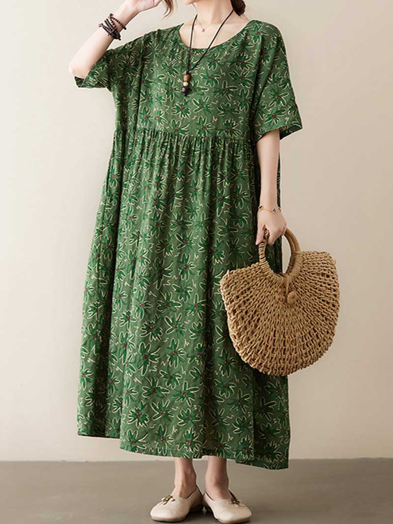Dream Girl Printed Floral Smock Dress - Image 7