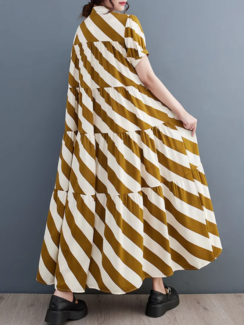 Dream Girls Striped Printed A-Line Dress - Image 3