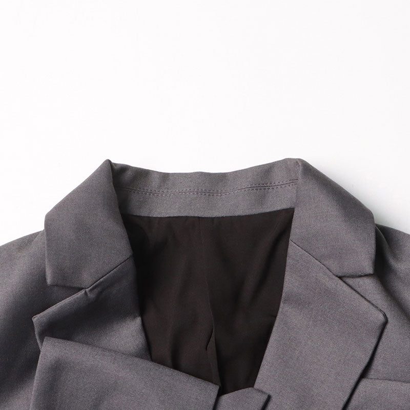 Edge Big Bow Detail Lapel Collar Shoulder Pad Long Sleeve Single Breasted Blazer - Image 4