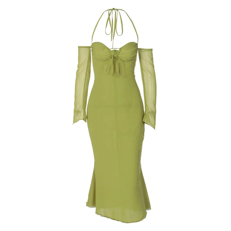 EGYTH Long Sleeve STRAPS MIDI Dress - Image 14