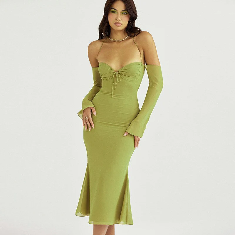EGYTH Long Sleeve STRAPS MIDI Dress - Image 3