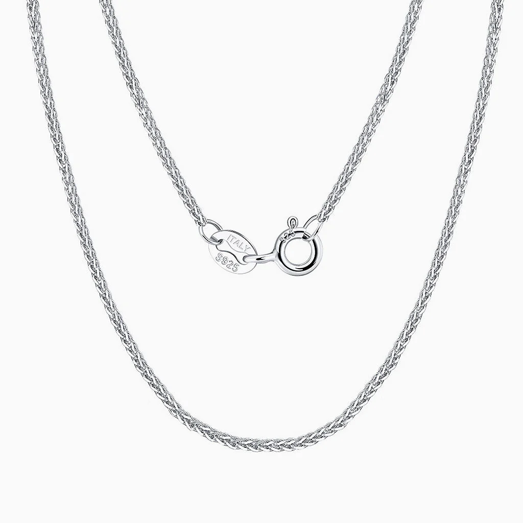 Effortless Chic Pure Color Sterling Silver 1.2MM Wheat Chain NeckLace - Image 2