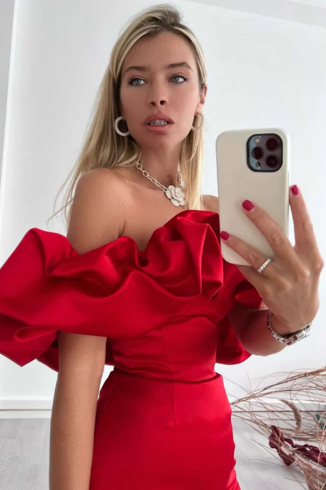 Elastic Mystic Satin Dress - Image 12