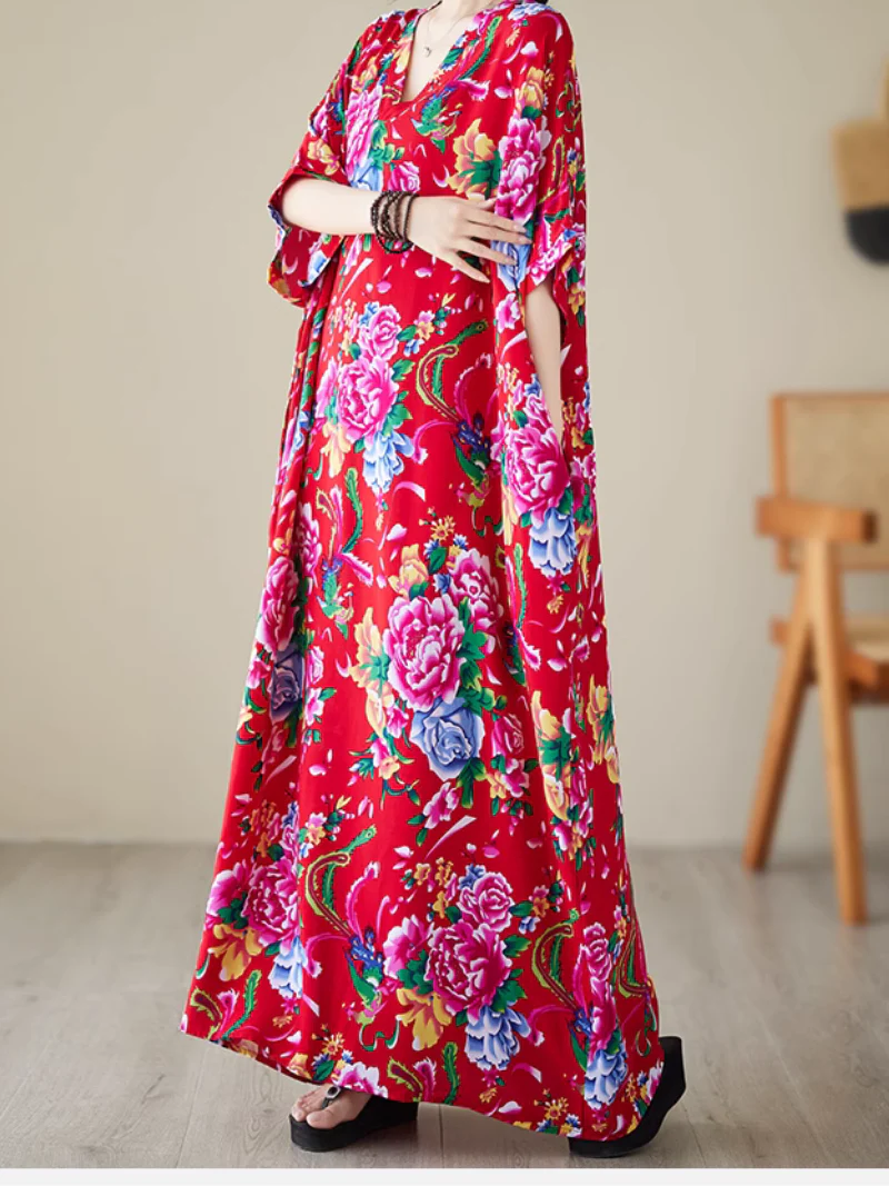 Elegance Cool Flower Kaftan Dress - Image 3