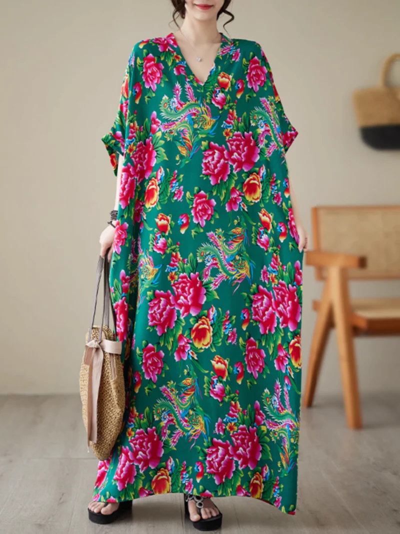Elegance Cool Flower Kaftan Dress - Image 7
