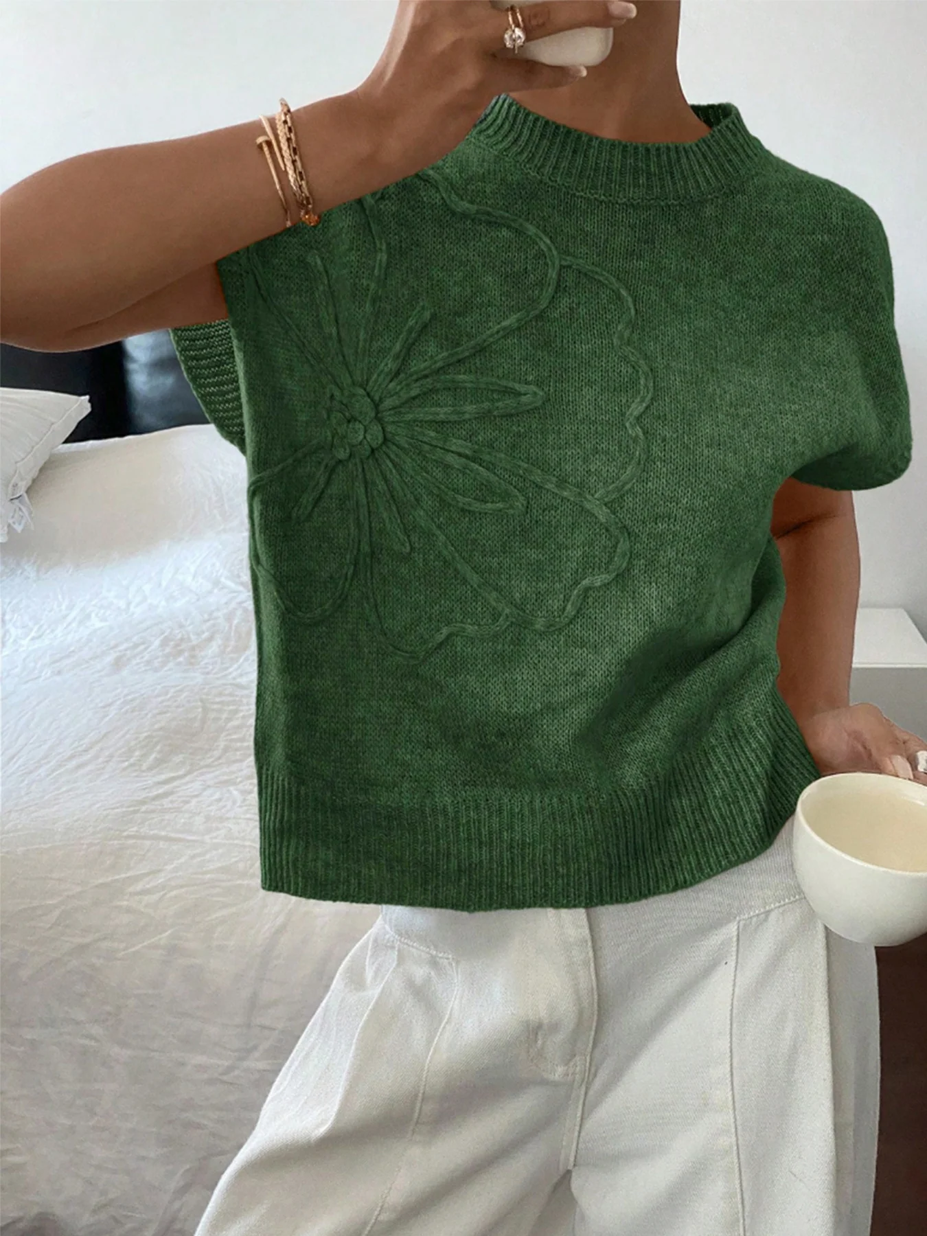 Embroidered knit vest - Image 2
