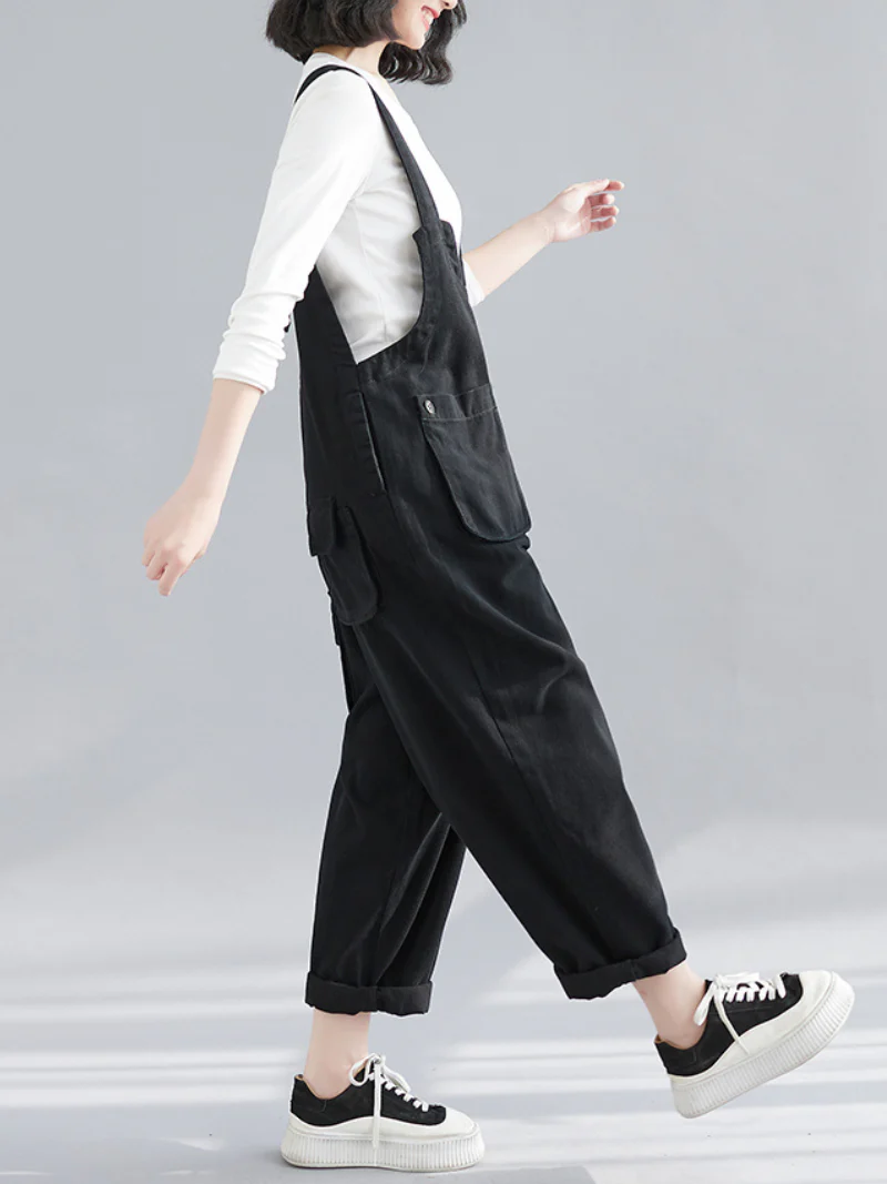 Denim Thin Large Size Loose Harem Dungarees Overalls - Image 3