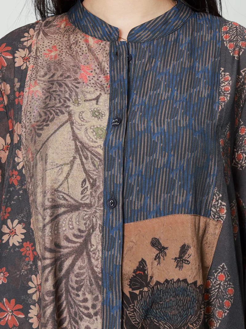 Amazing Loose Button Down Printed A-Line Dress - Image 3
