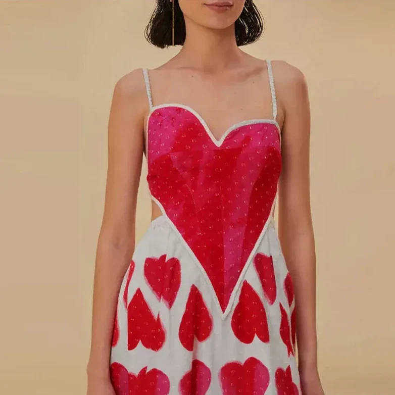 RED HEARTS V ECK SLING Dress - Image 3