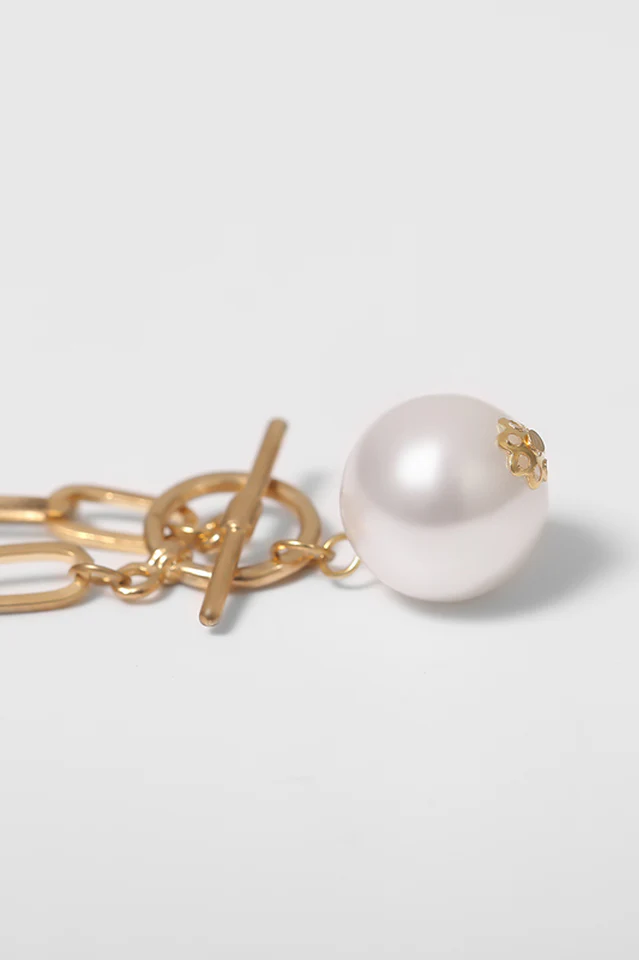 Faux Pearl Pendant Chain Necklace - Image 7