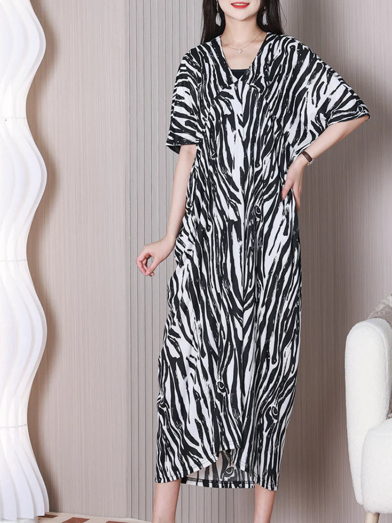 Feel Free Round Neck Loose Midi Dress - Image 5