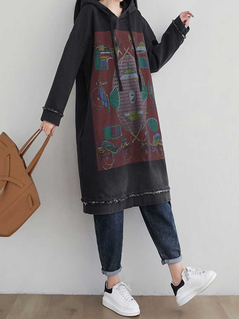 Feel My Love Hooded Sweater Midi Dress - Image 7