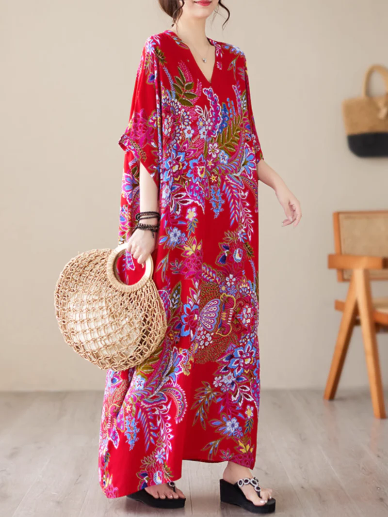 Feel My Love Casual Pattern Kaftan Dress - Image 8