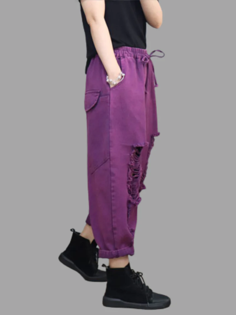 Feel The Love Denim Natural Waist Baggy Pants - Image 7