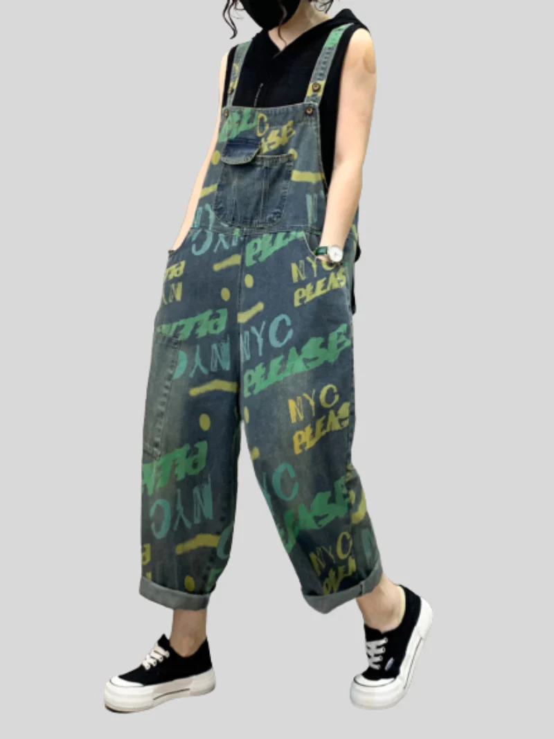 Feel The Moment Denim High Waist Overall Dungarees - Image 3