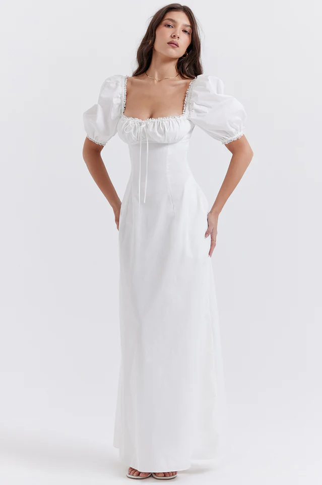 Felizia White Puff Sleeve Sundress - Image 3