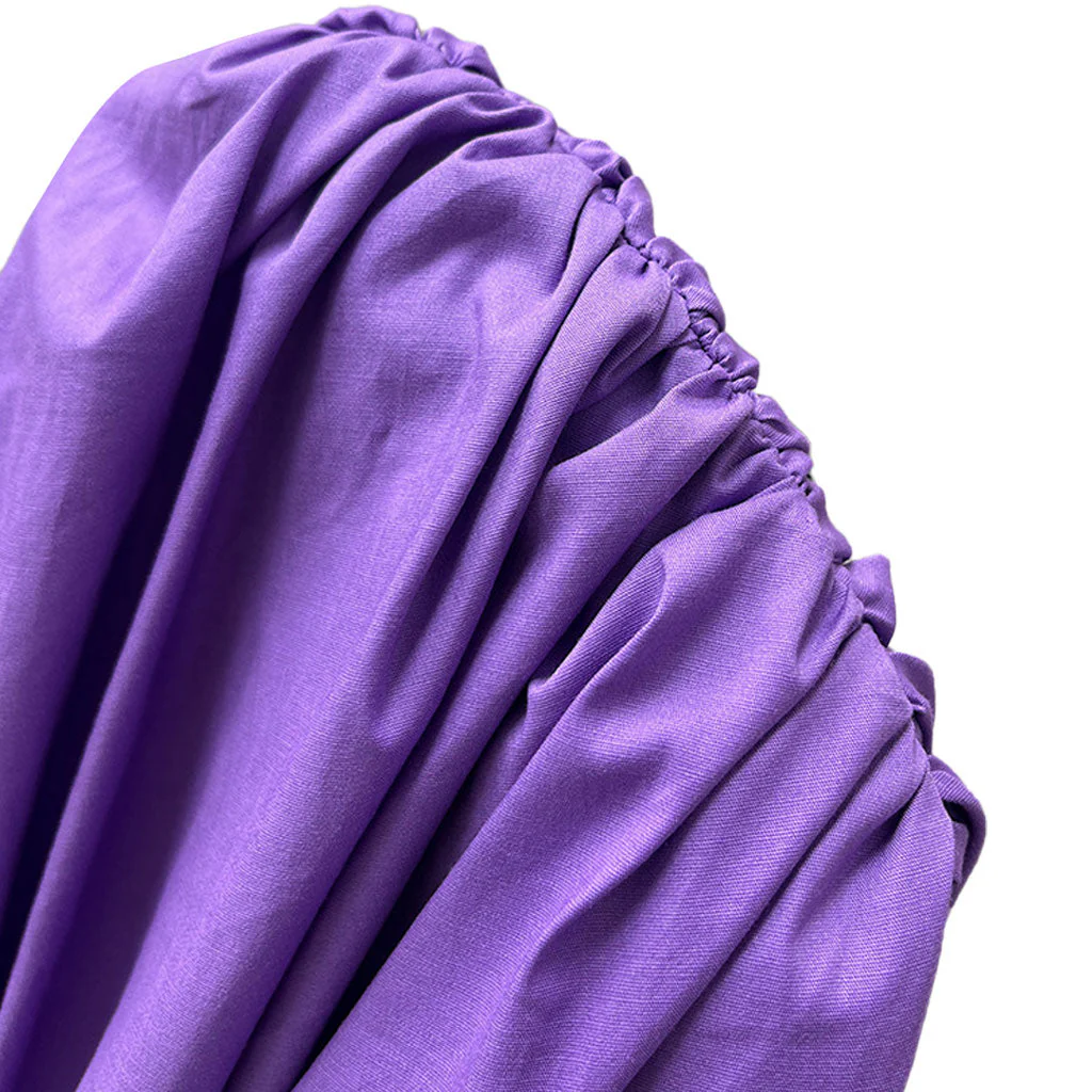 FeMinine Off The Shoulder V Neck Bell Sleeve Split Cuff Ruched Mini Dress - Image 3