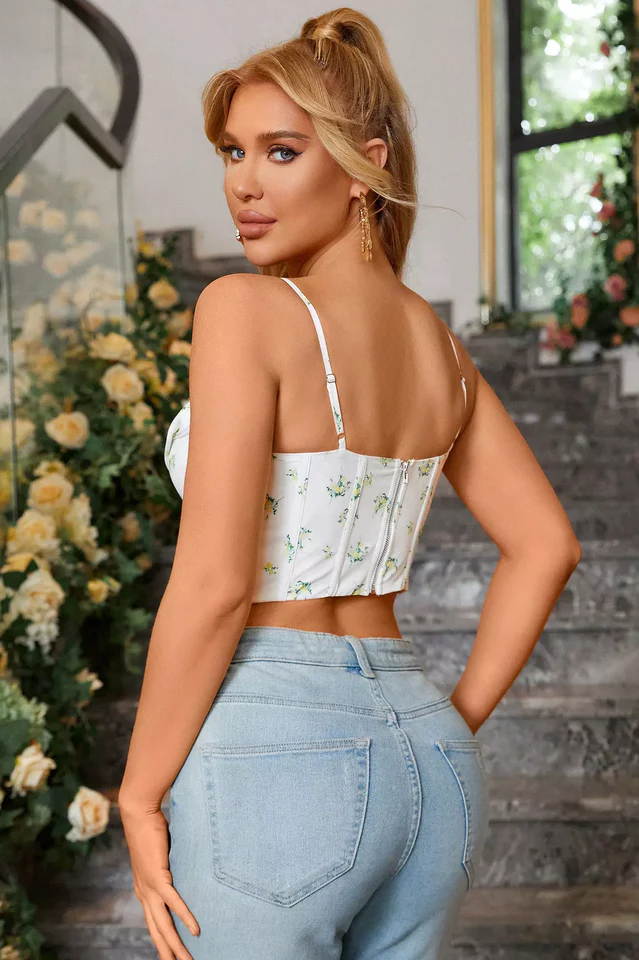 Floral Print Asymmetrical Hem Cami Top - Image 2