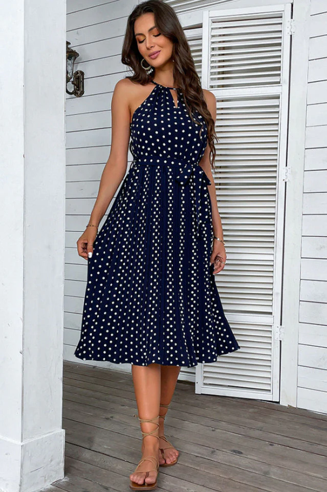 Floral Print Pleated Midi Dress - Image 6