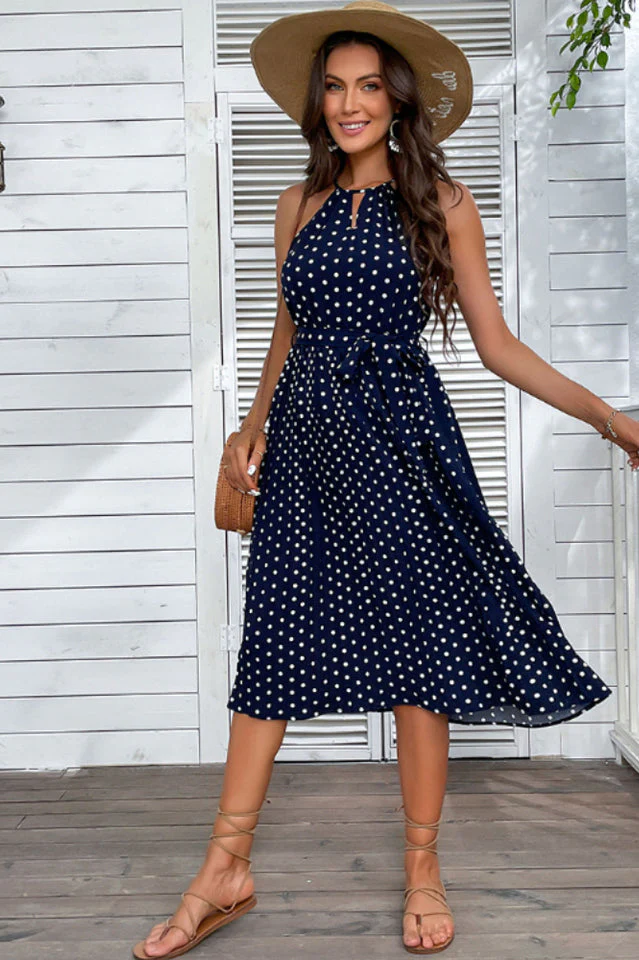 Floral Print Pleated Midi Dress - Image 7