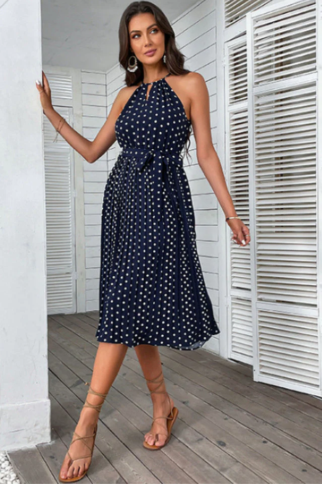 Floral Print Pleated Midi Dress - Image 8