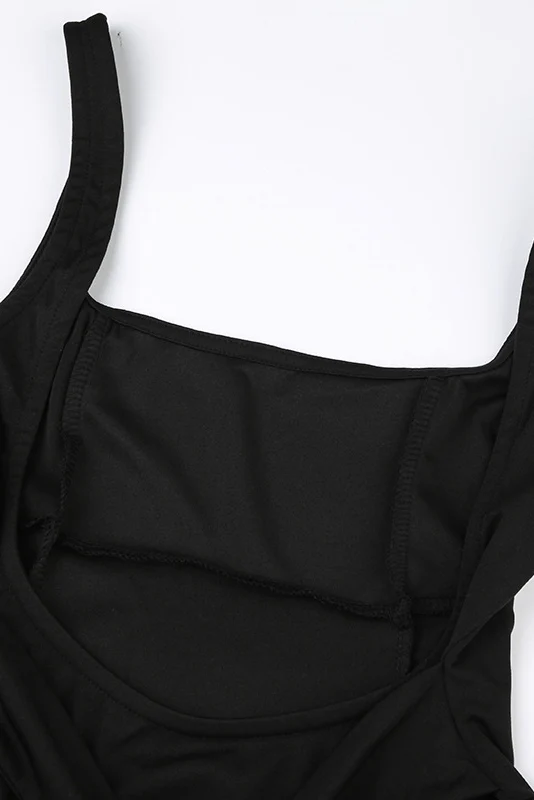 Floriane Peach Bow Mini Dress - Black - Image 7