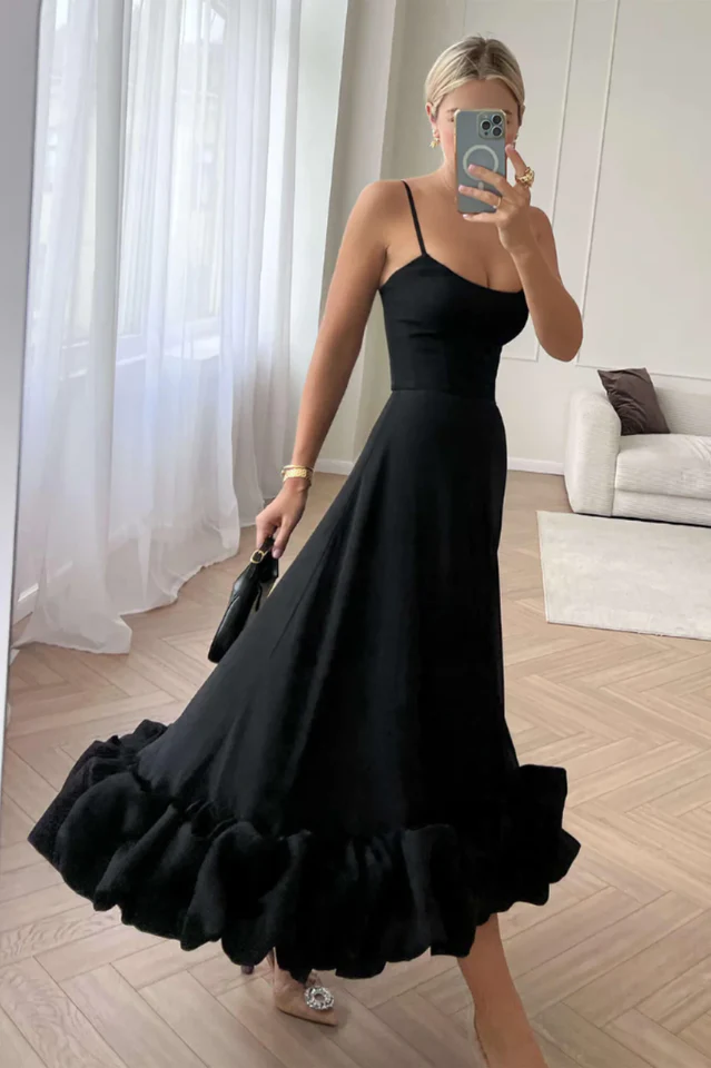 Flounce Bustier Midi Dress - Image 14