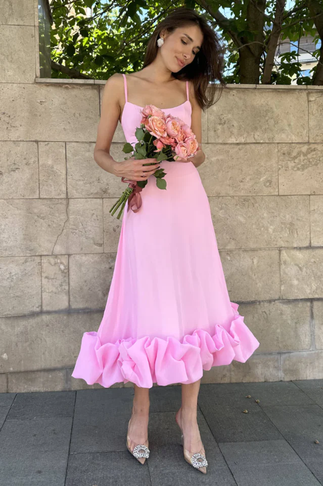Flounce Bustier Midi Dress - Image 2