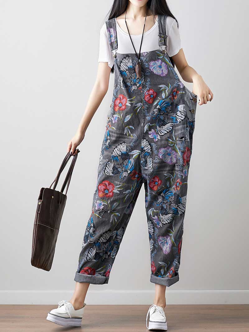 Follow Your Heart Printed Denim Overall Dungarees - Image 3