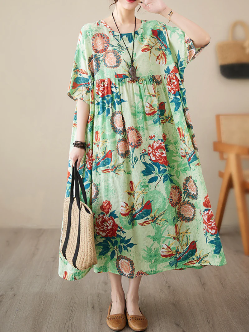 Forever In My Heart Round Neck Smock Dress - Image 2