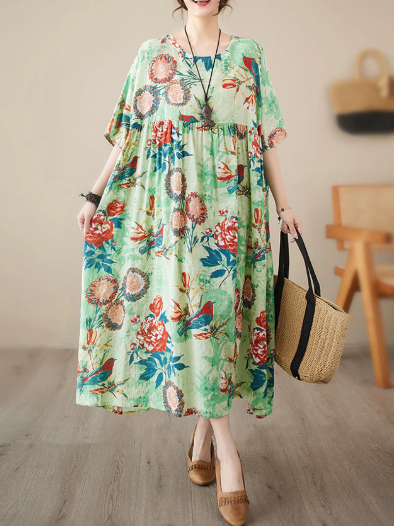 Forever In My Heart Round Neck Smock Dress - Image 4