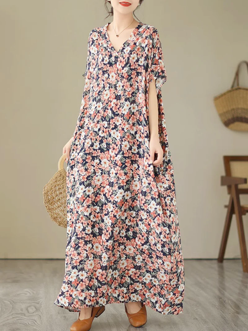 Found You Better Cotton V-neck Kaftan Dress - Image 2