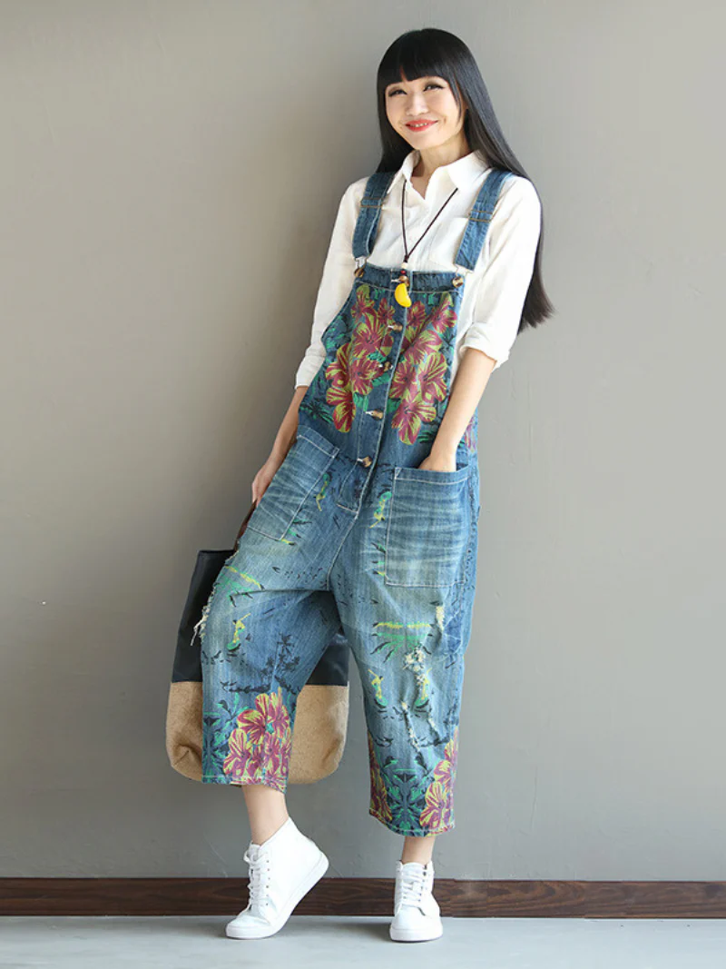 Found You Better Denim Loose Overall Dungarees - Image 2