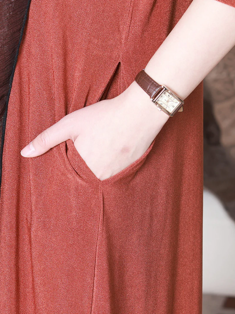 Fragarn Loose Solid Color A-line Dress - Image 6