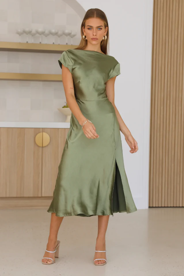 Get In Formation Satin Midi Dress - Image 6