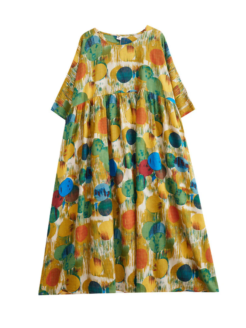 Giving Love Cotton Round Neck Smock Dress - Image 2
