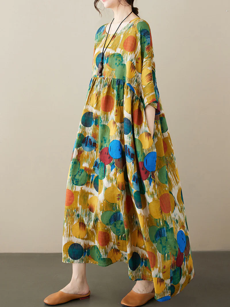 Giving Love Cotton Round Neck Smock Dress - Image 3