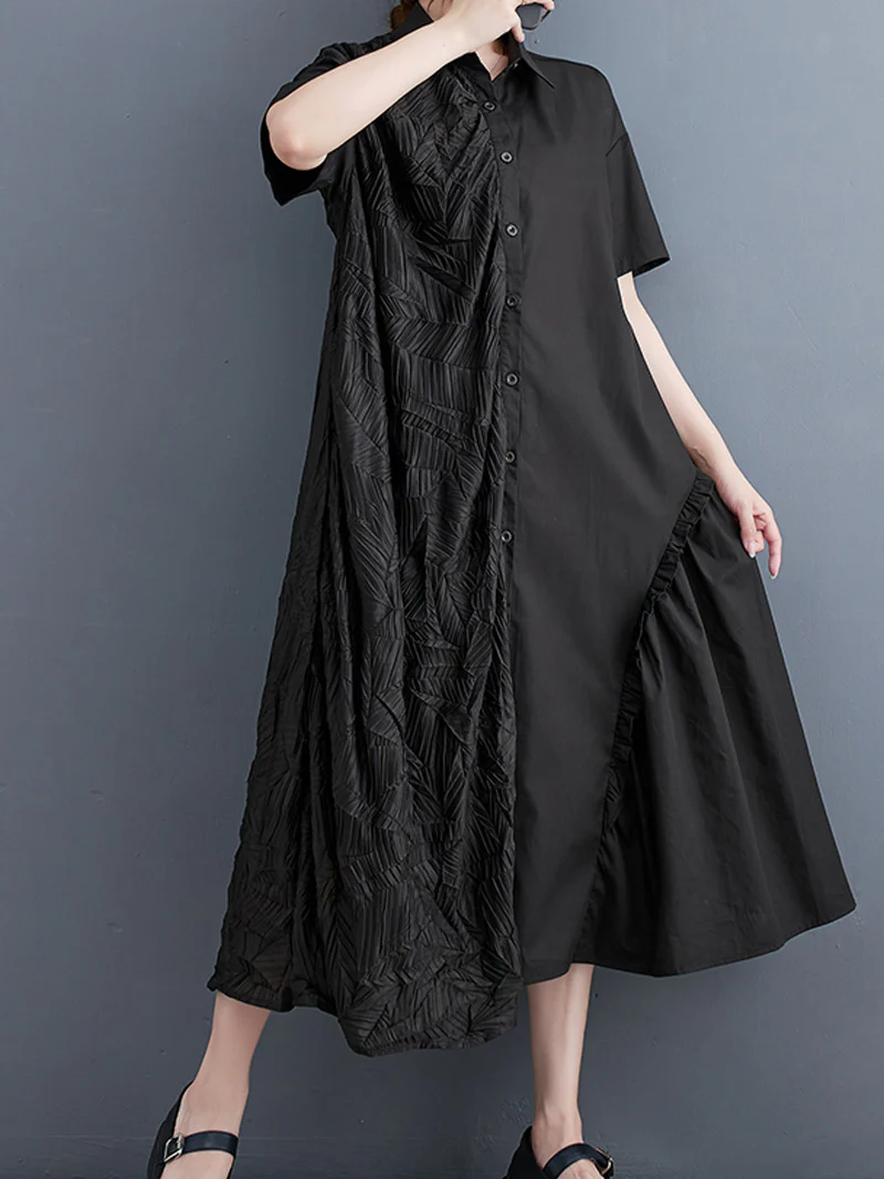 Giving Love Ruffled A-Line Shirt  Dress - Image 3