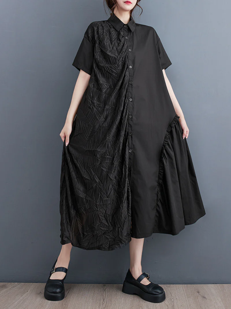 Giving Love Ruffled A-Line Shirt  Dress - Image 6