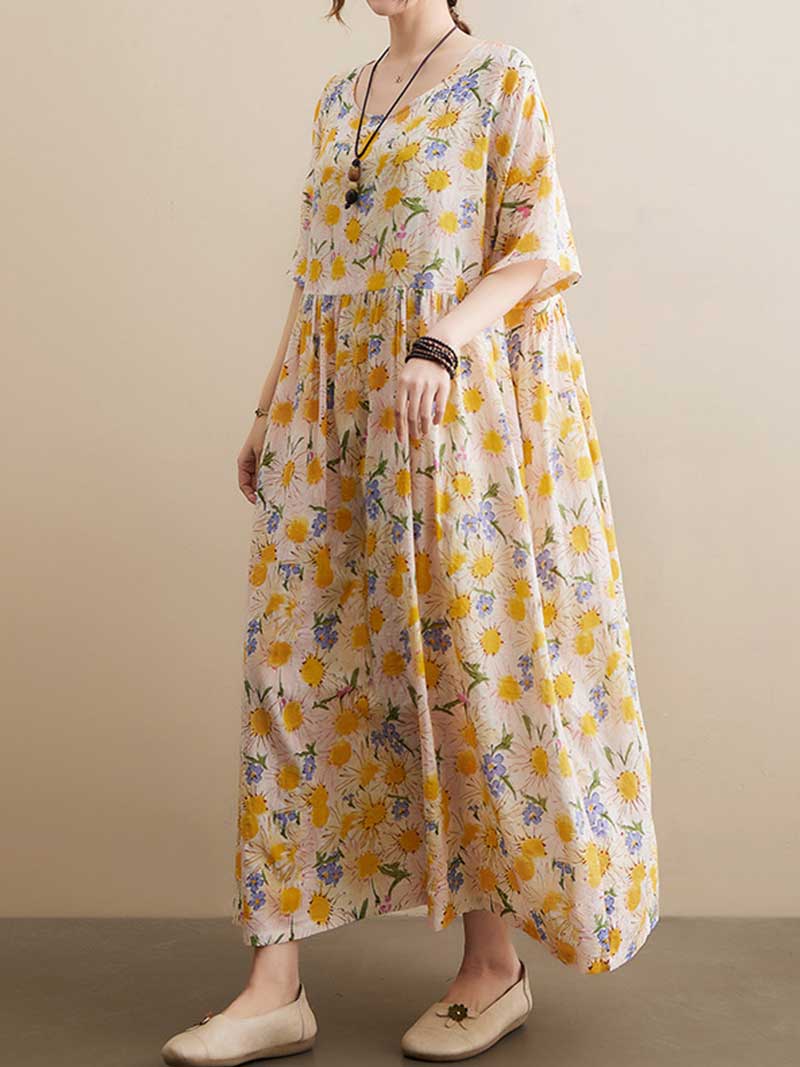 Goddess You Floral Printed Smock Dress - Image 3