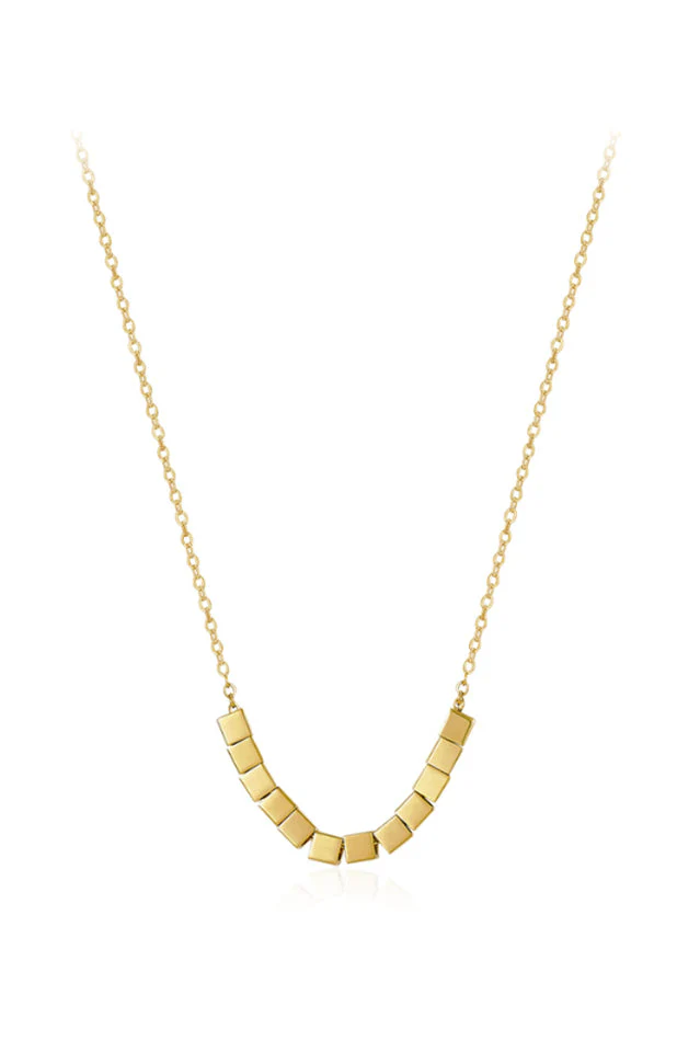 Gold Sugar Cube Necklace - Image 6