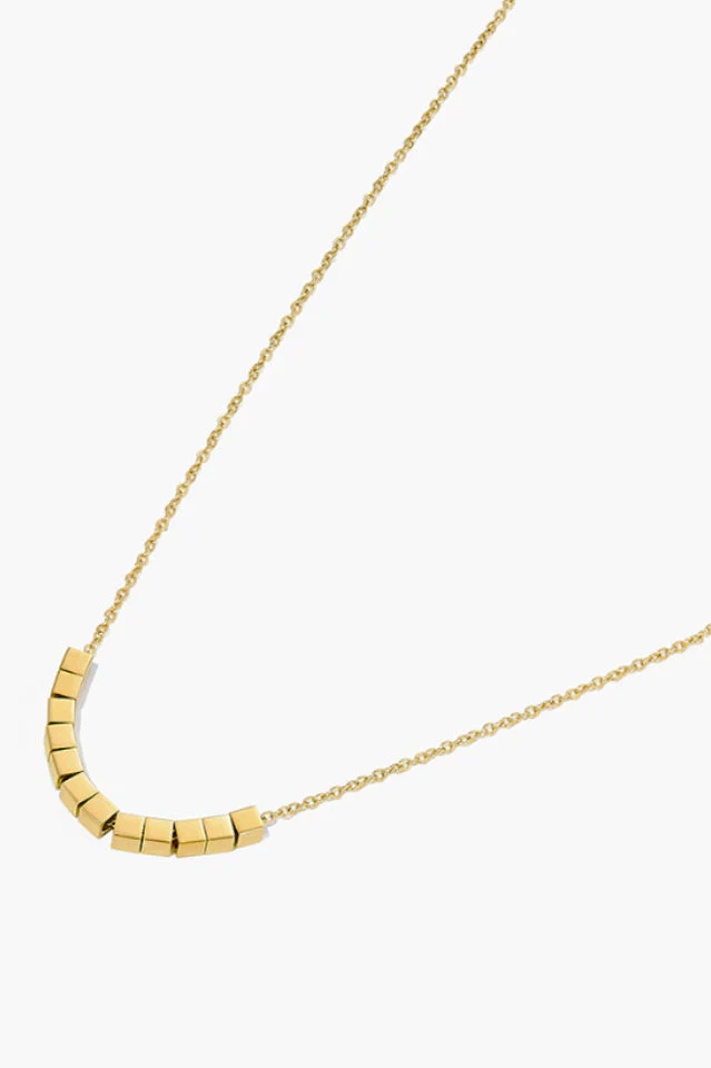 Gold Sugar Cube Necklace - Image 7