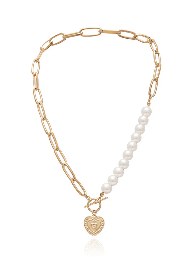 Gothic Baroque Pearl Angel Pendant Choker Necklace - Image 2