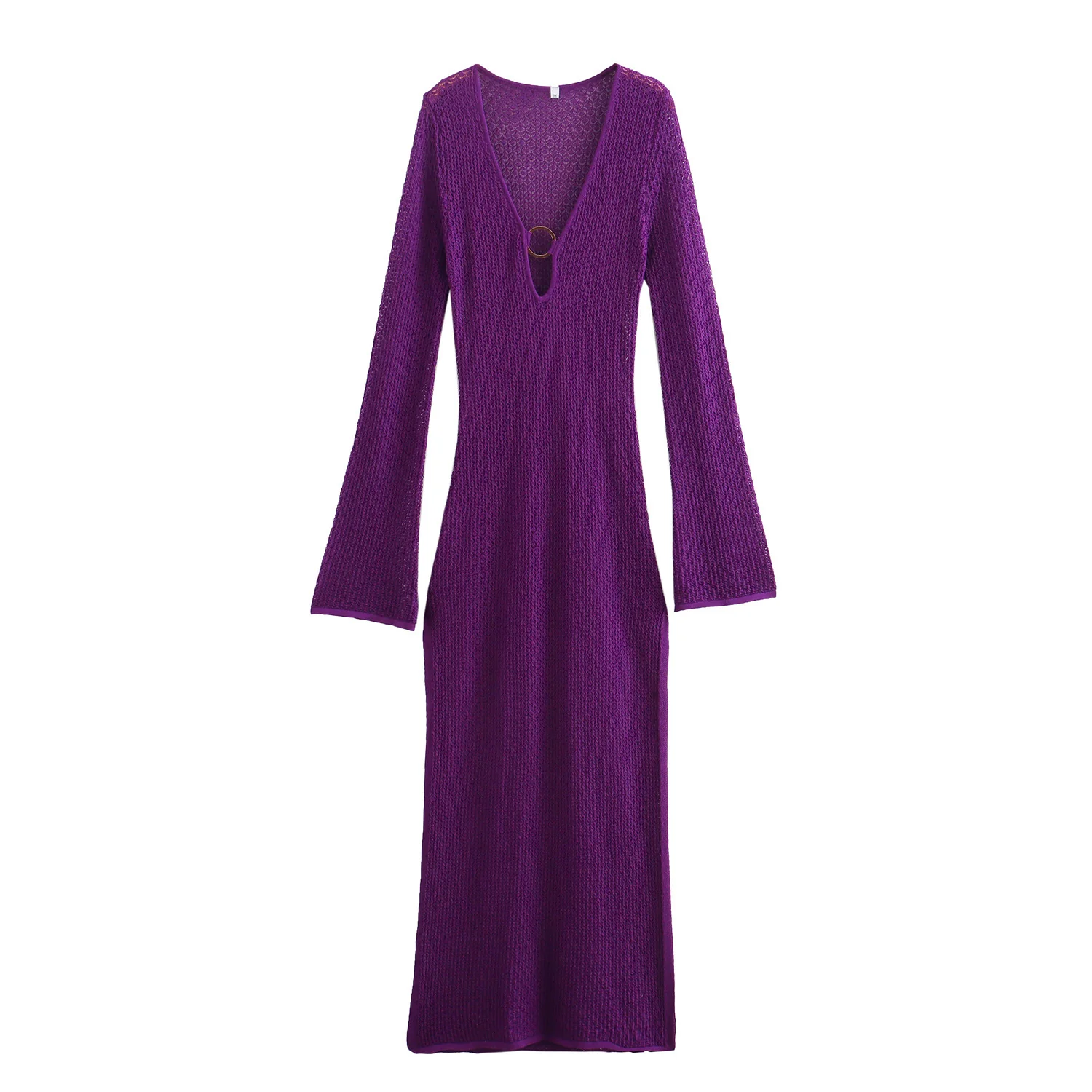 Grape Ribbed Knit Maxi Dress - Image 6