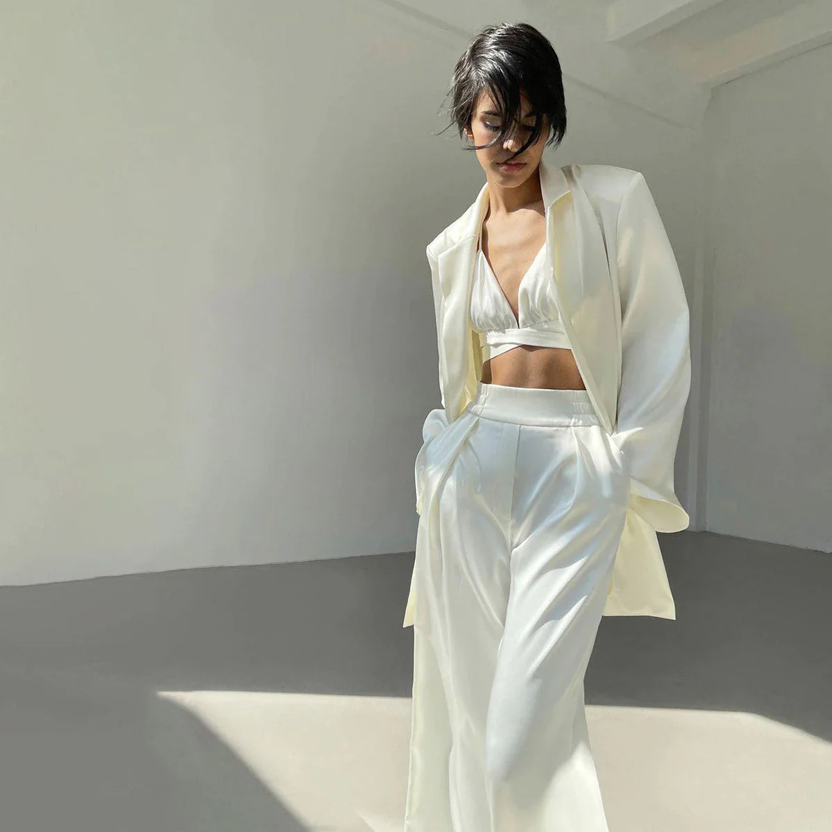 HADE Lace UP TOP PANTS and Blazer SET - Image 12