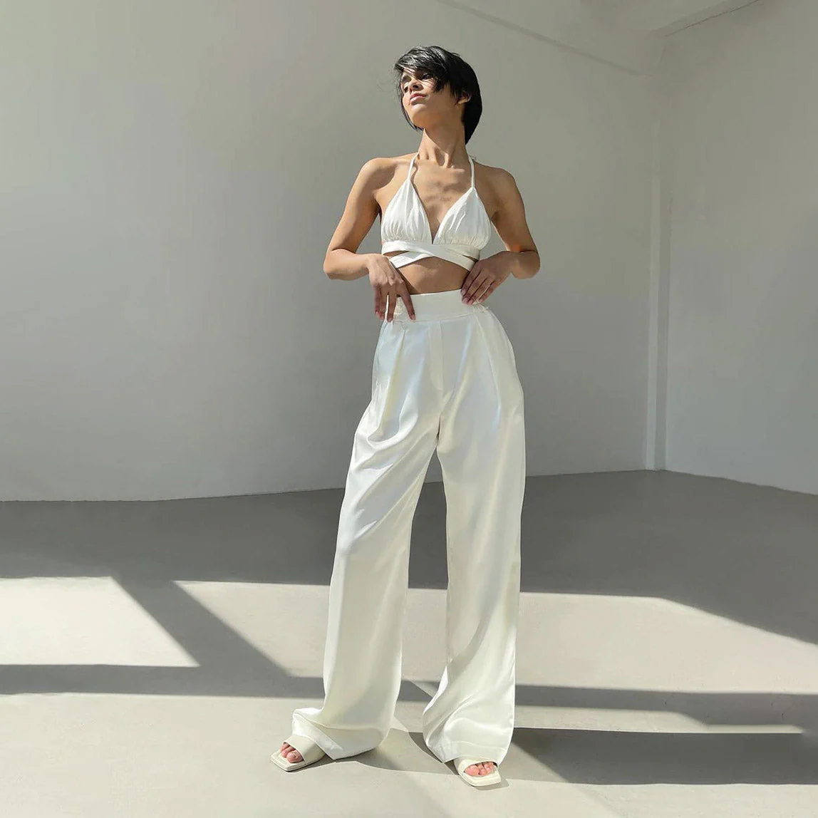 HADE Lace UP TOP PANTS and Blazer SET - Image 9
