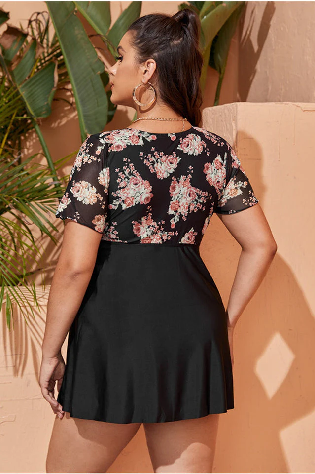Floral Print Swim Dress With Shorts - Image 4