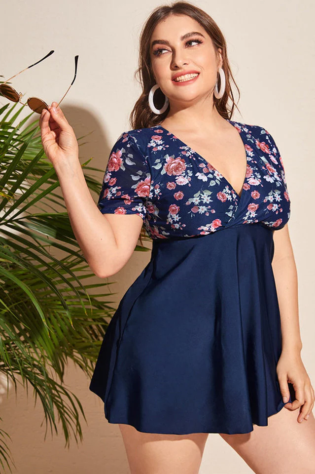 Floral Print Swim Dress With Shorts - Image 5