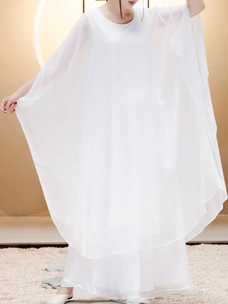 Hanfu Style Elegant White Women Co-ords - Image 2