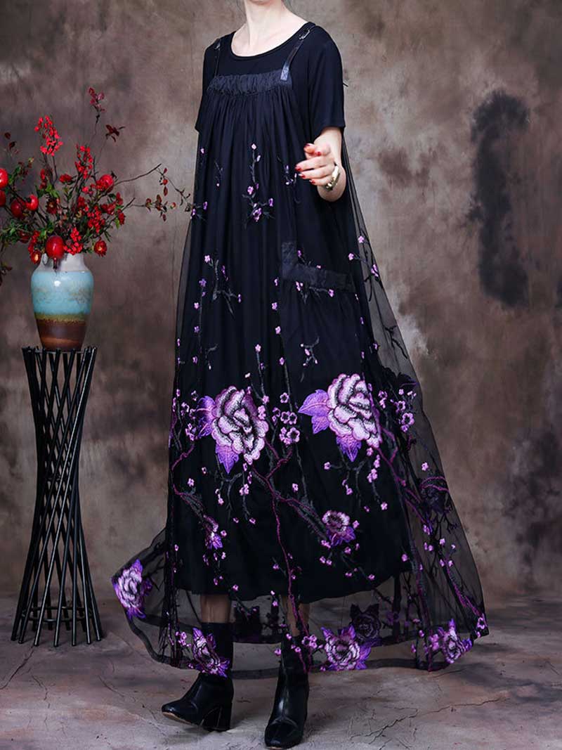 Here's looking Printed Floral Maxi Salopette Dress - Image 5